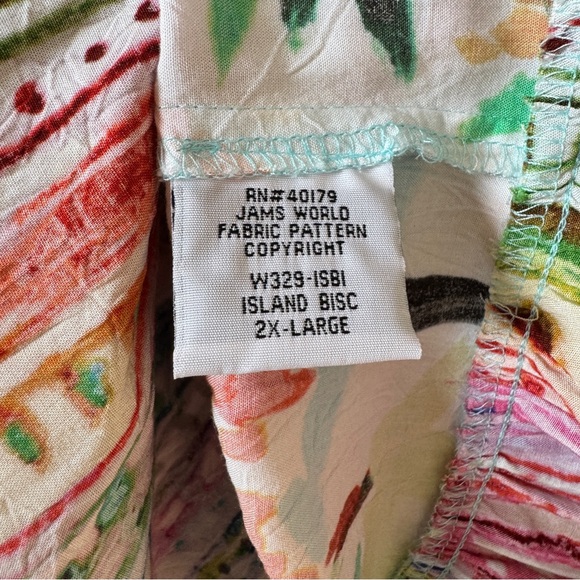 Jams World Hattie Dress Island Bisc Print tiered rayon short sleeve dress XXL 2X - Picture 10 of 12